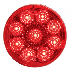 9 Red Led 2" Reflector Clearance/Marker Light - Red Lens