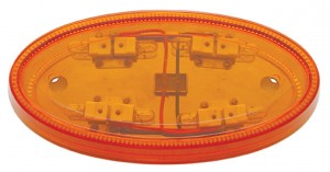 *Closeout* Peterbilt Amber Light Hood Emblem Holder - Small