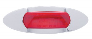 12 Red Led Peterbilt Marker Light W/ Chrome " Maverick" Bezel - Red Lens