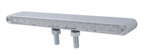 14 Amber/Red Chrome Plastic 12" Double Face Light Bar - Clear Lens