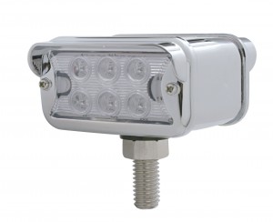 6 Amber/6 Red Led T-Mount Dual Function Double Face Lt W/ Horizontal Visor Bezel - Clear Lens