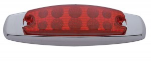(Pack) 10 Red Led Peterbilt Rectangular Marker Light W/ Reflector - Red Lens
