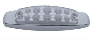 (Pack) 10 Amber Led Peterbilt Rectangular Marker Light W/ Reflector - Clear Lens
