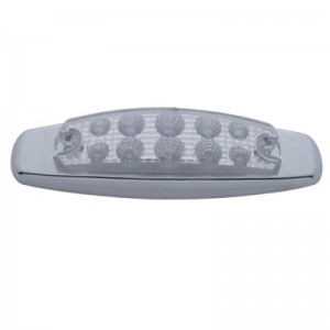 (Pack) 10 Red Led Peterbilt Rectangular Marker Light W/ Reflector - Clear Lens
