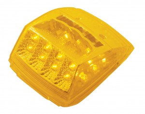 17 Amber Led Waterproof Square Cab Light W/ Refelctor - Amber Lens