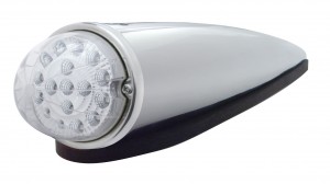 17 Amber Led Clear Style Round Reflector Cab Light W/ Chrome Plastic Housing - Clear Lens