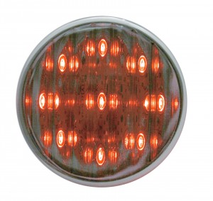 9 Red Led 2" Round Flat Auxiliary/Accessory Light - Chrome Lens