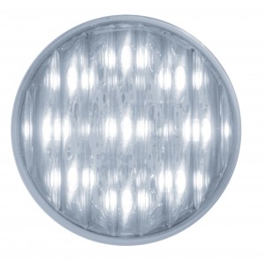 9 White Led 2" Round Flat Auxiliary/Accessory Light - Chrome Lens