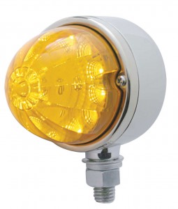 Chrome 17 Amber Led Clear Lens Single Face Reflector Auxiliary Light - Amber Lens