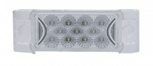 13 Red Led Rectangular Reflector Clearance/Marker Light - Clear Lens