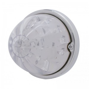 17 Red Led Watermelon Cab Light Flush Mount Kit - Clear Lens