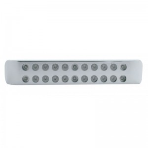 Chrome Plastic Light Bar Bezel W/ Two 11 Red Led 17" Light Bar - Clear Lens