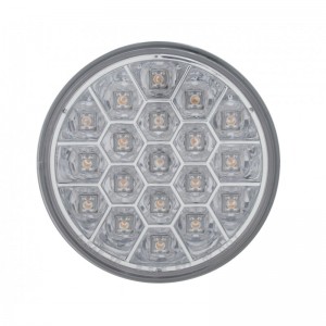 19 Amber Led 4" Round Reflector P/T/C Light - Clear Lens