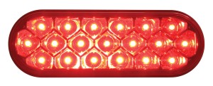 19 Red Led 6" Oval Reflector S/T/T Light - Red Lens