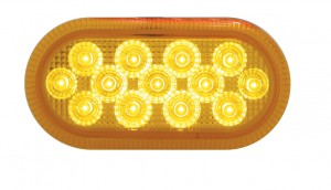 13 Amber Led Dual Function Oval Auxiliary Reflector Light - Amber Lens