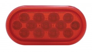 13 Red Led Dual Function Oval Auxiliary Reflector Light - Red Lens
