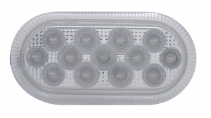 13 Amber Led Dual Function Oval Auxiliary Reflector Light - Clear Lens