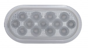 13 Red Led Dual Function Oval Auxiliary Reflector Light - Clear Lens