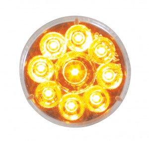 9 Amber Led 2 1/2" Reflector Clearance/Marker Light - Clear Lens