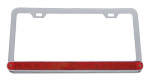 License Frame W/ 14 Red Led 12" Light Bar - Red Lens