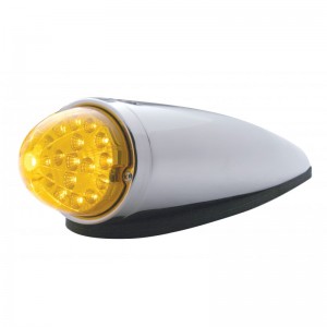 Chrome Plastic 17 Amber Led Clear Dual Function Auxiliary/Cab Light- Amber Lens
