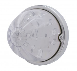 17 Amber Led Dual Function Watermelon Flush Mount Light Kit - Clear Lens