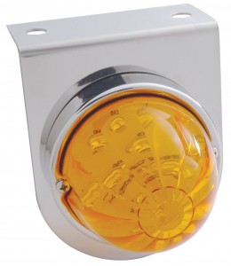 Stainless Steel Light Bracket W/ 1 Large Watermelon Dual Function 17 Amber Led Light - Amber Lens