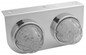 Stainless Steel Light Bracket W/ 2 Large Watermelon Dual Function 17 Red Led Light - Red Lens