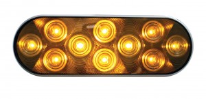 10 Amber Led Oval Auxiliary Light - Chrome Lens
