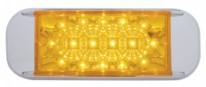16 Amber Led Rectangular Marker Light W/ Reflector - Amber Lens