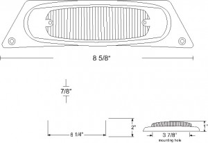 Chrome Fender Light W/ 12 Amber Led Rectangular Marker Light - Amber Lens