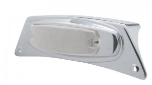 Chrome Fender Light W/ 12 Amber Led Rectangular Marker Light - Clear Lens