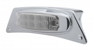 Chrome Fender Light W/ 10 Amber Led Reflector Marker Light - Clear Lens