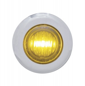 Stainless Steel 3 Amber Led Mini Clearance/Marker Light - Amber Lens