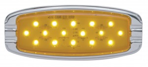 16 Amber Led Retro Clearance/Marker Light W/ Chrome Flush Mount Bezel - Amber Lens