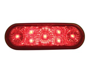 7 Red Led Oval S/T/T & P/T/C Light - Red Lens