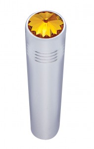 Chrome Peterbilt Long Toggle Switch Extension W/ Diamond - Amber