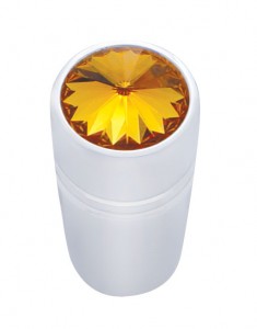 (3/Card) Chrome Peterbilt Mini Toggle Switch Extension W/ Diamond - Amber