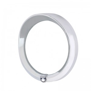 Chrome 2006+ Peterbilt Speed/Tachometer Gauge Cover W/ Visor & Diamond - Clear
