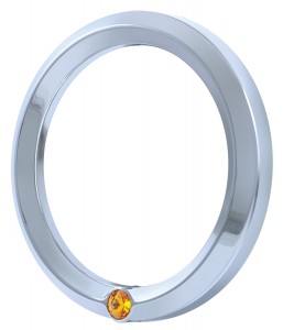 Chrome 2006+ Peterbilt Speed/Tachometer Gauge Cover W/ Diamond - Amber