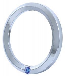 Chrome 2006+ Peterbilt Speed/Tachometer Gauge Cover W/ Diamond - Blue