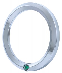 Chrome 2006+ Peterbilt Speed/Tachometer Gauge Cover W/ Diamond - Green