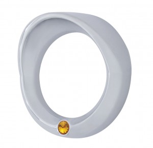 Chrome 2006+ Peterbilt Small Gauge Cover W/ Visor & Diamond - Amber