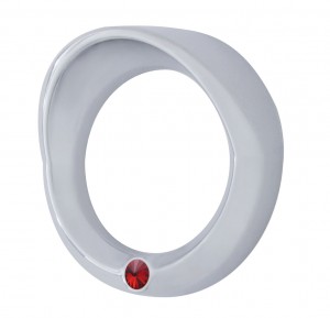 Chrome 2006+ Peterbilt Small Gauge Cover W/ Visor & Diamond - Red Diamond