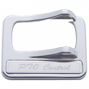 Chrome Plastic Peterbilt Rocker Switch Cover - "Pto Control" Stainless Steel Plaque