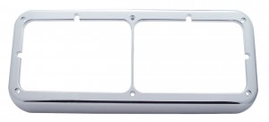 Chrome Plastic Dual Headlight Rectangular Bezel
