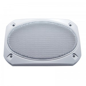 (2/Card) Chrome Plastic Peterbilt Rectangular Speaker Cover