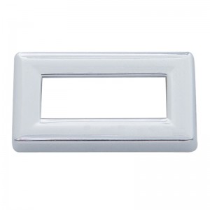 (6/Card) Chrome Plastic Early Peterbilt Toggle Switch Label Cover