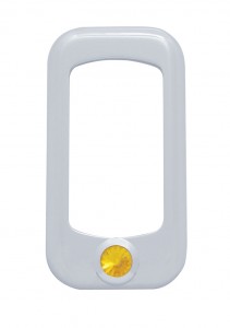 (3/Card) Chrome Plastic Rocker Switch Trim W/ Diamond - Amber