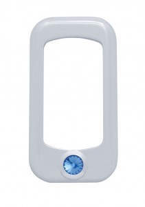 (3/Card) Chrome Plastic Rocker Switch Trim W/ Diamond - Blue